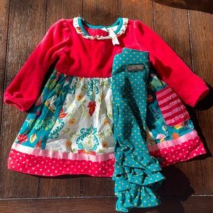 Matilda Jane Holiday Set 12-18 months top & bottoms